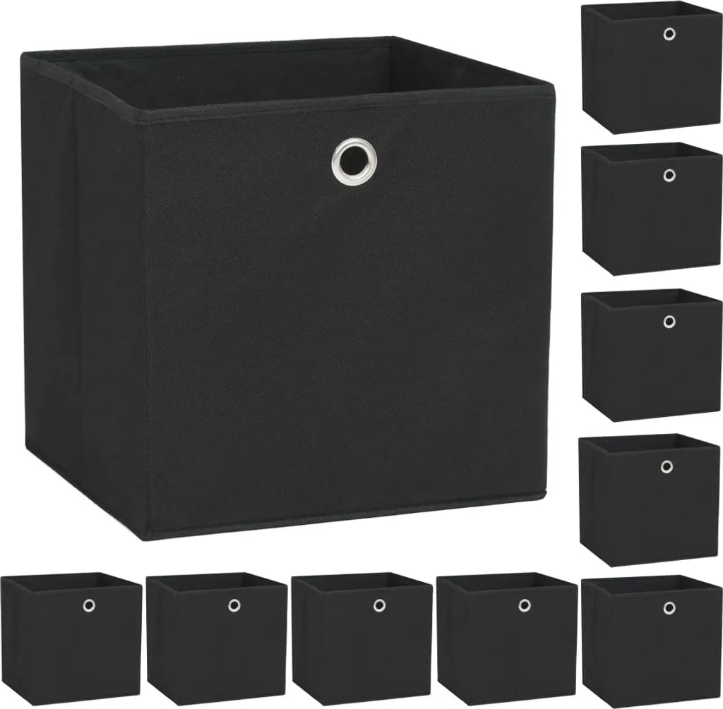Gagnez de la place avec ces 10 boîtes de rangement pliables noires 32cm