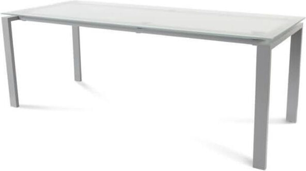 Schreibtisch Total BxTxH 200x80x73cm Gestell grau Platte Glas satiniert.