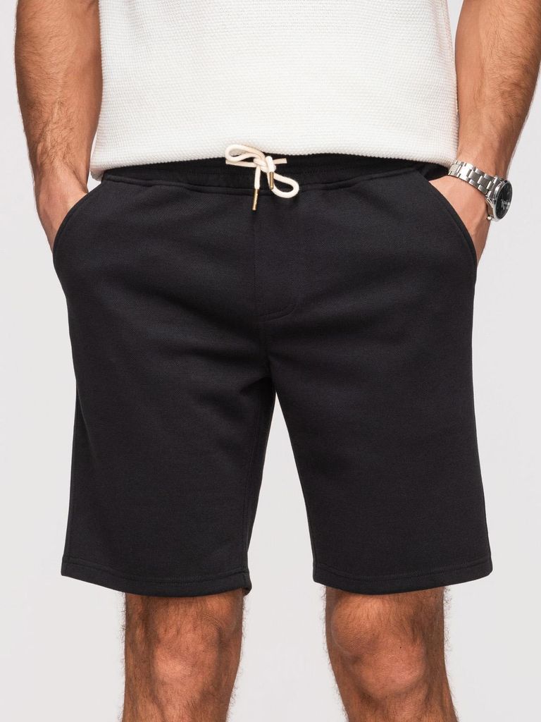 OMBRE Shorts Regular Fit Piqué Stil OM-SRSK-0124 black XL