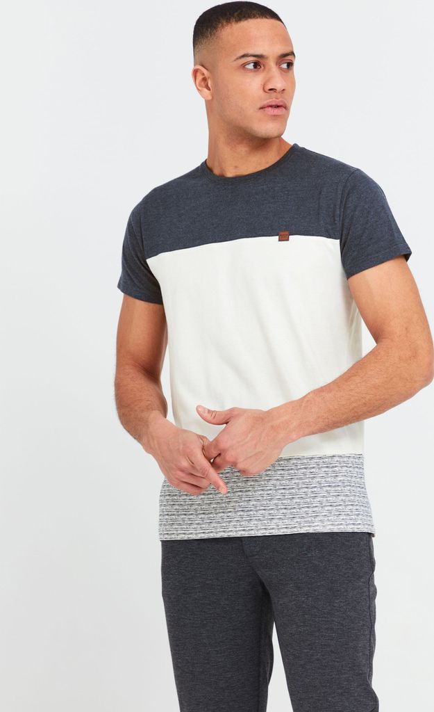 INDICODE IDRemmond Herren T-Shirt Kurzarm Shirt mit Colour Block Muster und Rundhalsausschnitt