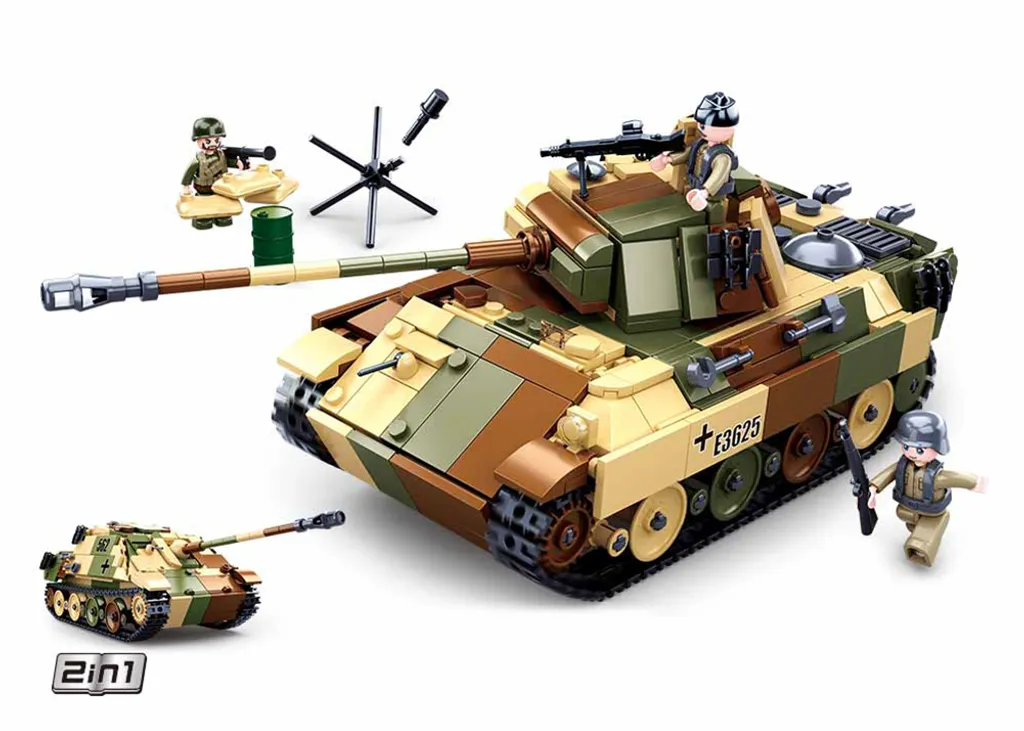 Sluban Army N38-B0859 Char Masqué Moyen 2en1 Jeu de Construction Briques