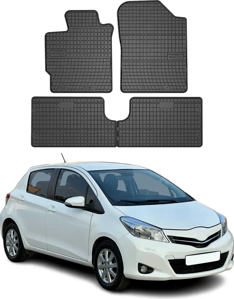 Tappetini Gomma Anteriori Per Toyota Yaris IV (2020-oggi) | Set 2 Pezzi Con Sistema Antiscivolo E Bordo Rialzato, Misura Su Misura