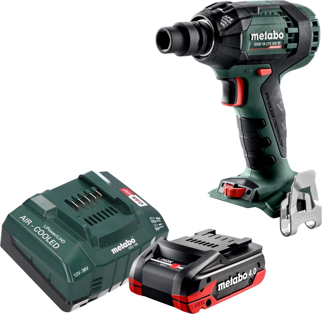 Metabo SSW 18 LTX 300 BL Akku Schlagschrauber 18 V 300 Nm 1/2" Brushless + 1x LiHDX Akku 4,0 Ah + Ladegerät