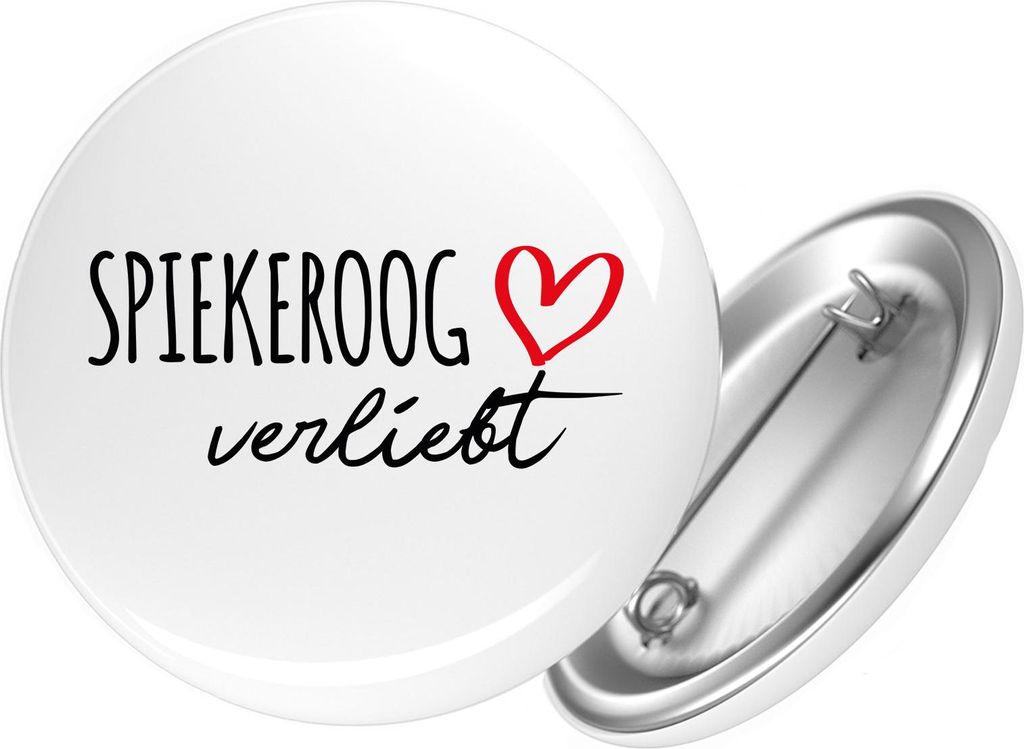 Huuraa Button Spiekeroog verliebt 59mm rund mit Sicherheitsnadel Ansteckbutton Geschenkidee