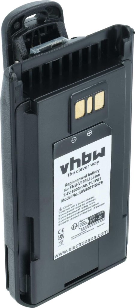 vhbw Akku Ersatz für Motorola AAJ67X001 für Funkgerät, Walkie Talkie (1500 mAh, 7,4 V, Li-Ion)
