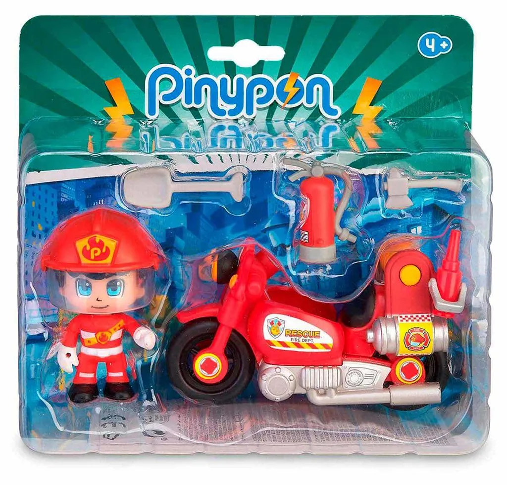 Camion de pompiers jouet Pinypon Action pour enfants avec échelle mobile
