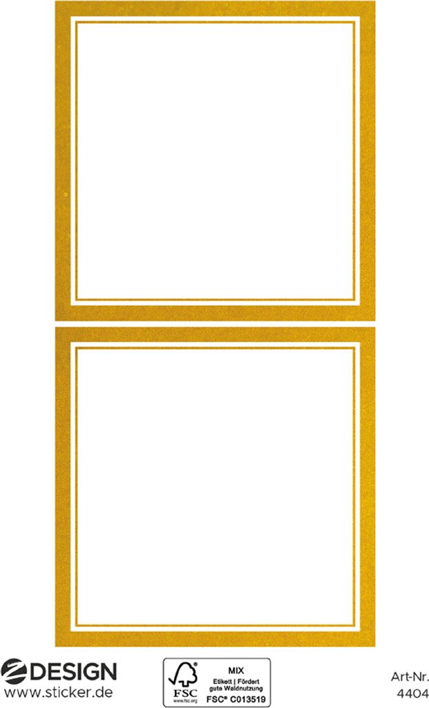 ZDesign HOME Haushalts-Etiketten Rahmen gold 50 x 50 mm 3 Blatt à 2 Sticker