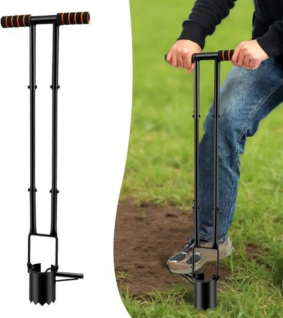 Outil de jardin 5-en-1 en acier inoxydable avec graduations de mesure