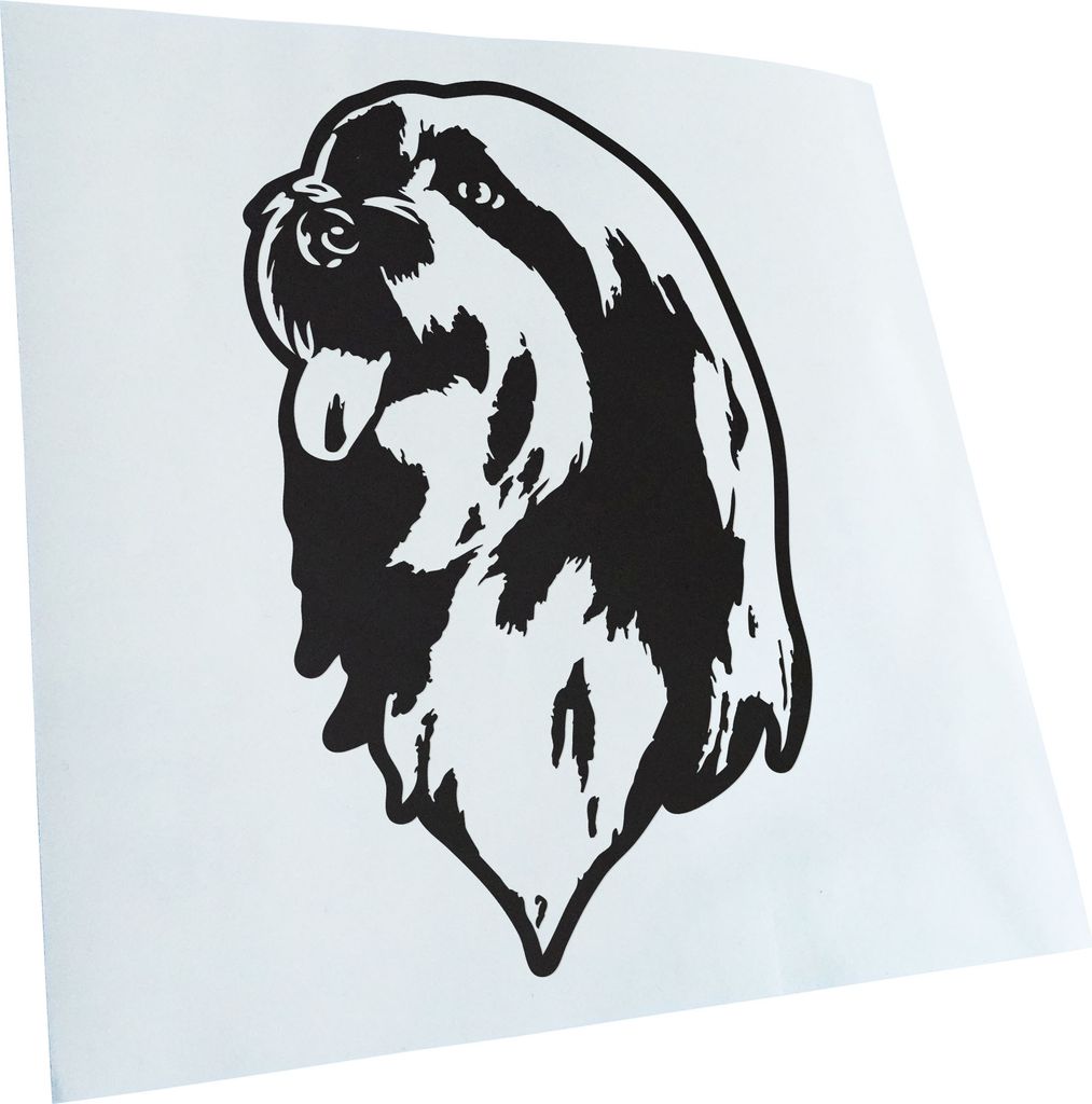 Kiwistar - Autoaufkleber - Bearded Collie Hund - Mattschwarz - 30x19cm - Aufkleber für Auto, Laptop, Fahrrad, LKW, Motorrad mehrfarbig JDM Decal R...