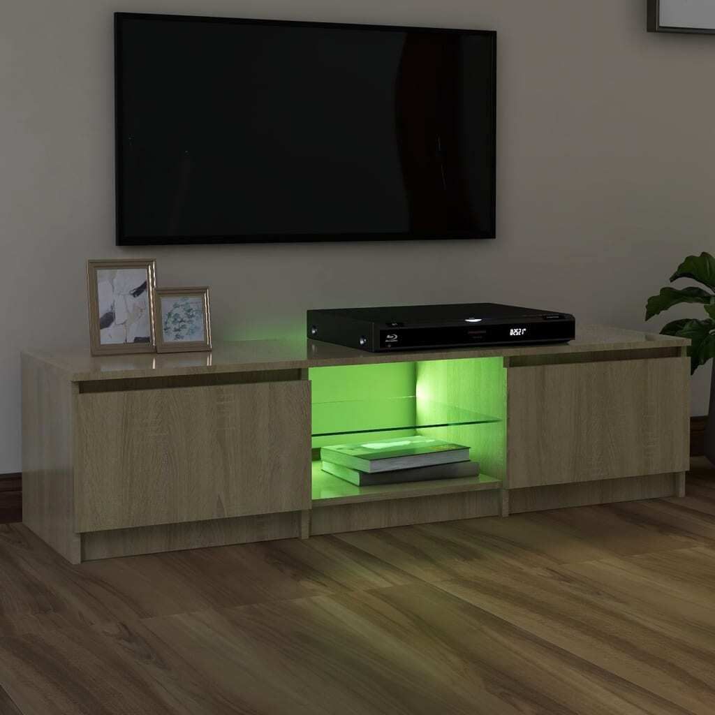 The Living Store TV-Schrank mit LED-Leuchten Sonoma-Eiche Produktbild 