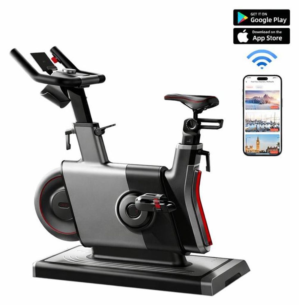 Elektromagnetische Fahrradtrainer BCF7K mit bluetooth schwarz und grau