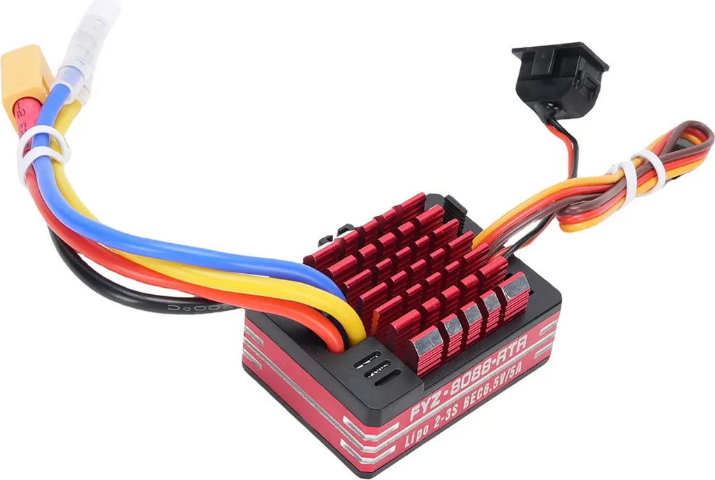 Variateur électronique 80A Brushé – étanche, 3 Modes, Protections Intégrées, Pour RC Voiture/bateau