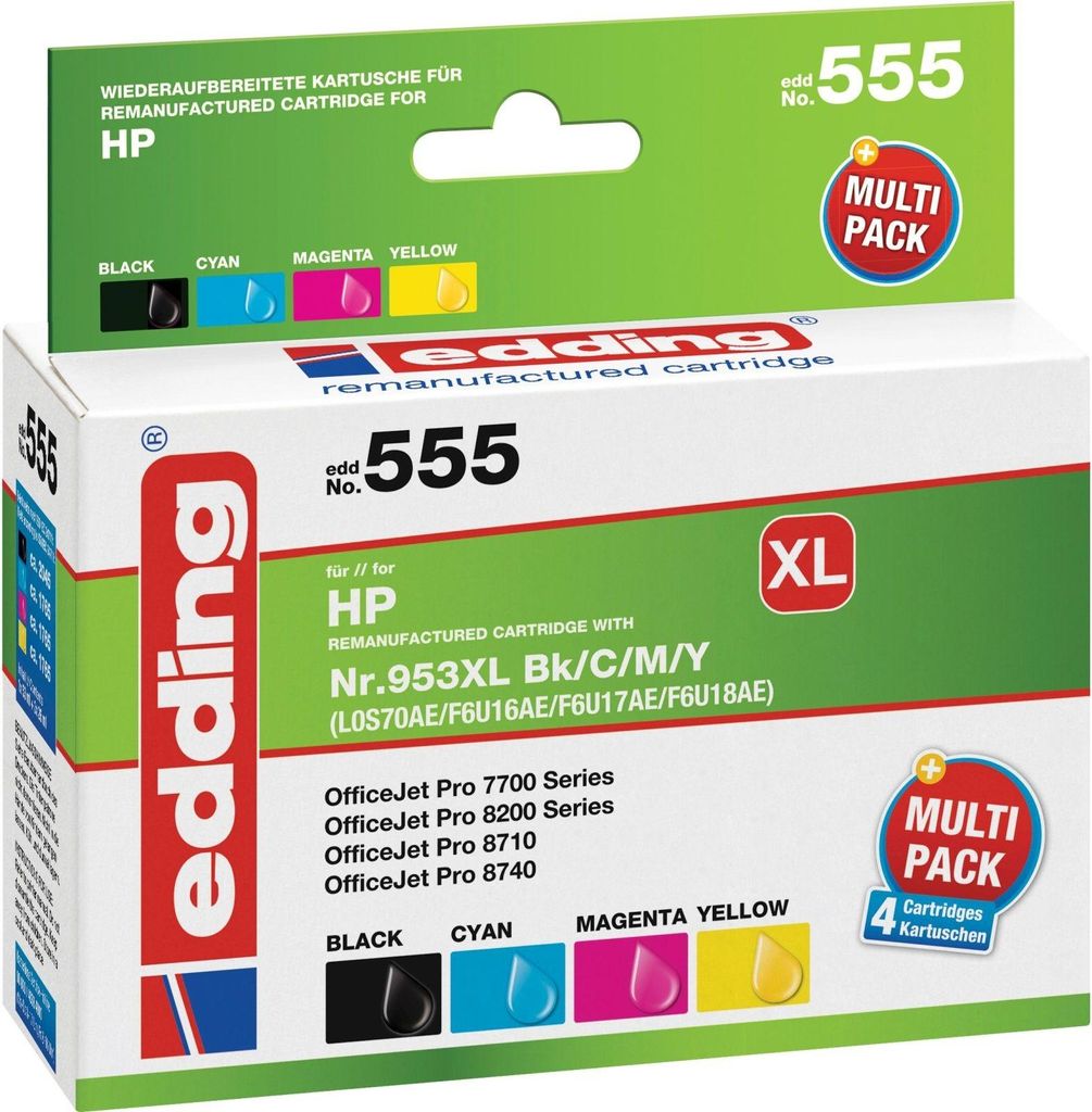 cartucce per stampanti edding 18-555 edding EDD-555 nero, Immagine del prodotto 