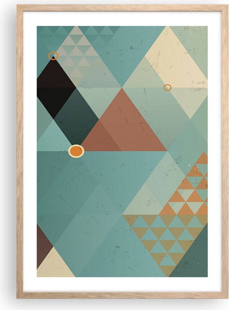 Gerahmtes Poster - Rahmen in heller Eiche - Abstraktion modern - 50x70 cm - Wand Bild - Wanddeko - Wandbilder - Wandposter - Bilderrahmen - Bilder ...