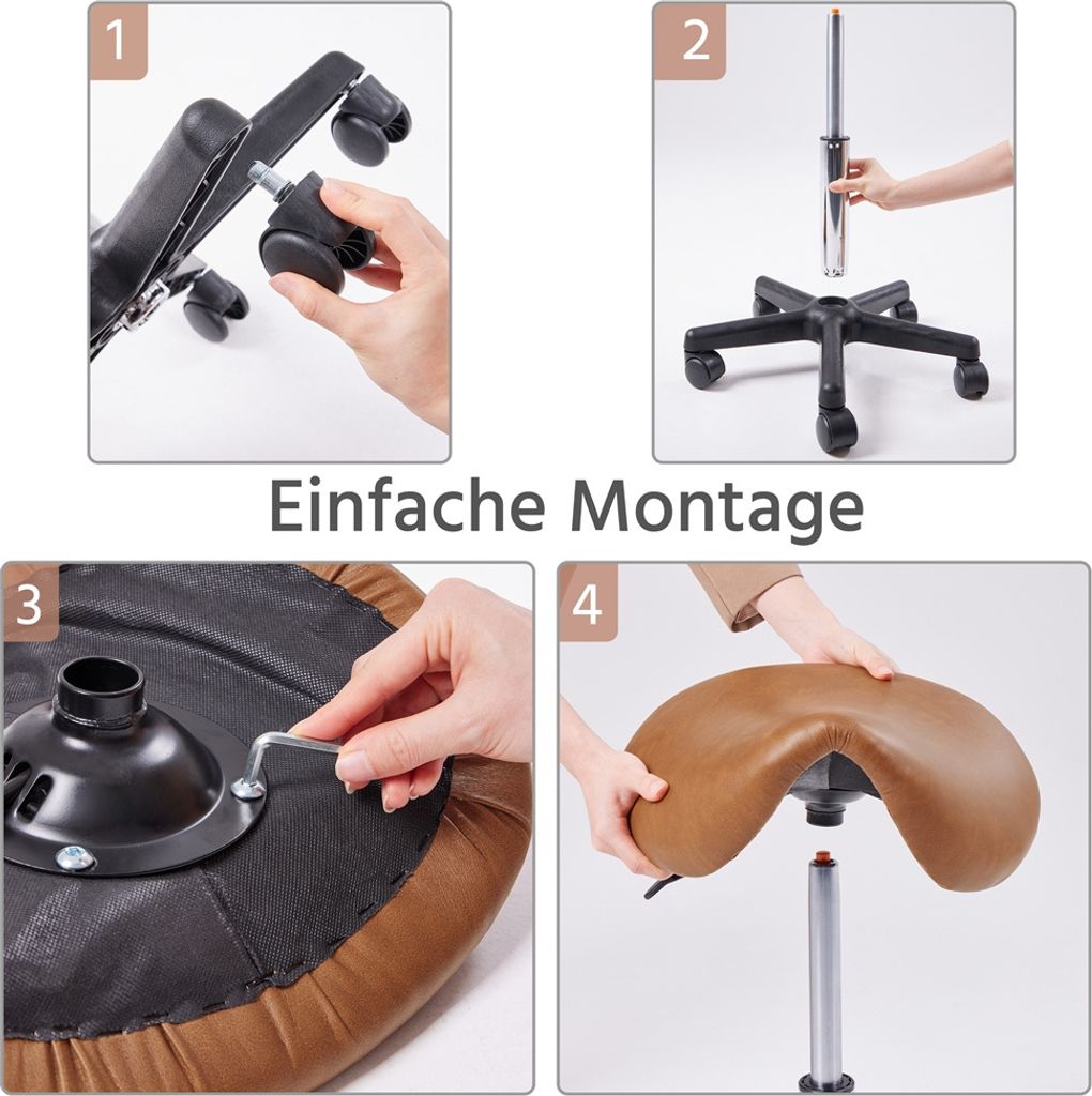 Yaheetech Sattelhocker Rollhocker Arbeitshocker Drehhocker Produktbild 10