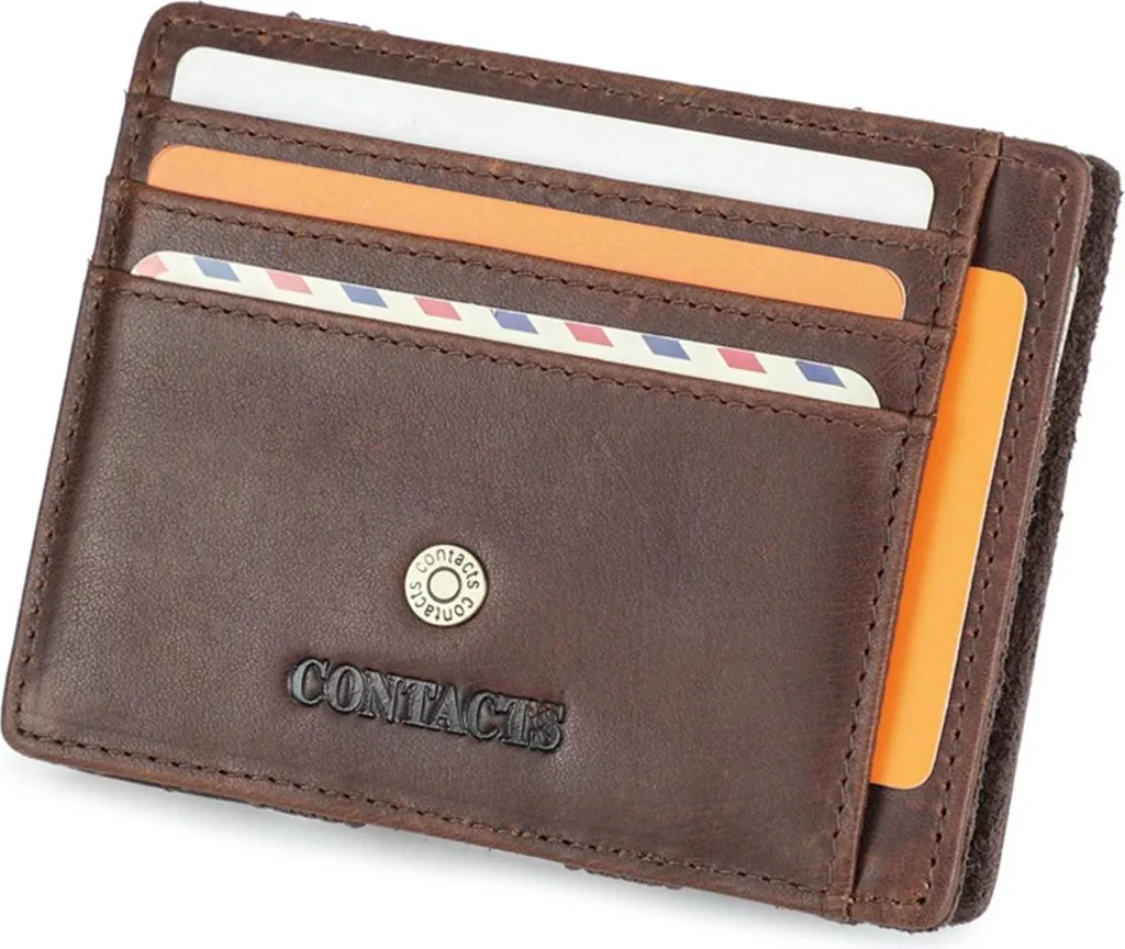 Porte-cartes de Voyage Anti-RFID Rouge-Brun pour une Sécurité Optimale
