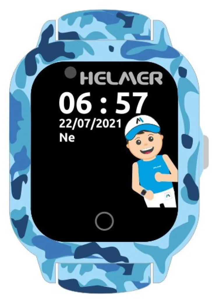 Montre tactile intelligente LK 710 4G bleu avec GPS et caméra intégrée