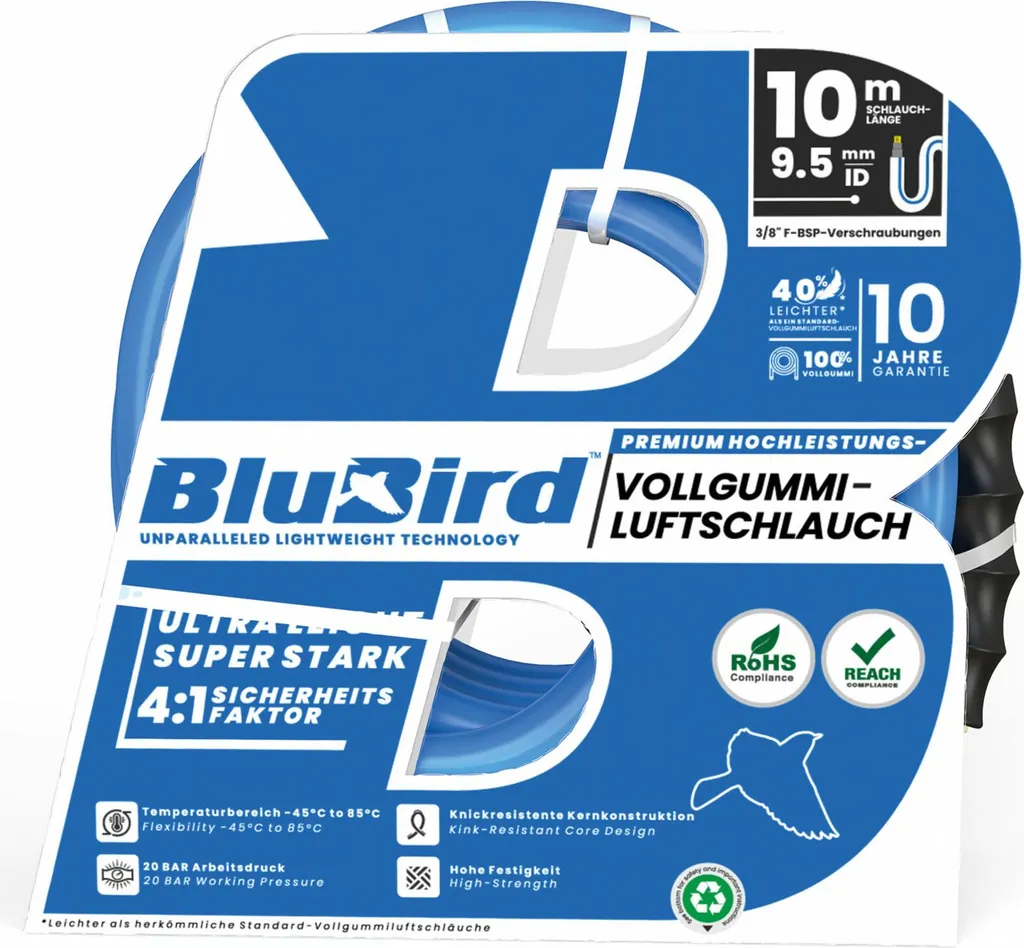 Set Sicurezza Tubo Aria Riegler BluBird 10m Ø15.5x9.5 Certificato