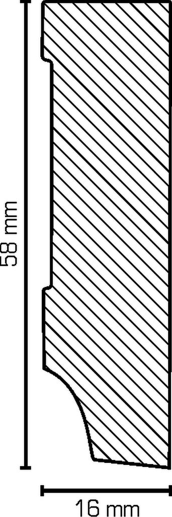 Sockelleiste MDF 16 x 58 mm Metallic Champagner Nachbildung Fußleiste Foliert