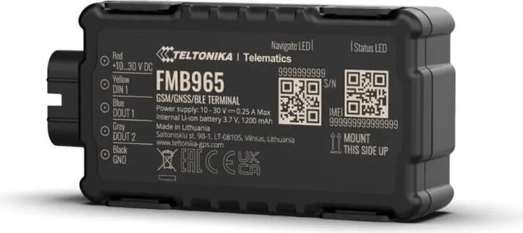 Teltonika FMB9653E8T01 Traceur GPS FMB965 Basic IP67 pour Véhicules
