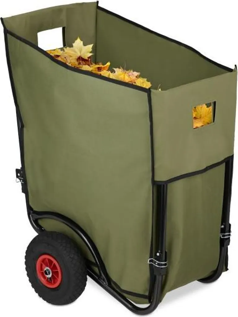 Chariot de jardin pliable 160 L ultra résistant et tout-terrain