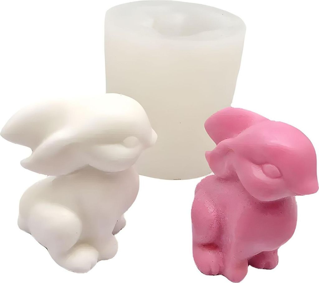Silikon Kerzenform Seifen Gussform, Ostern, Osterhase, 74 x Produktbild 