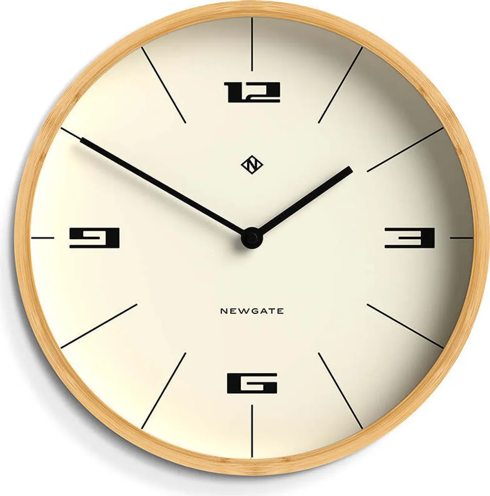 Newgate Bali Orologio da Parete in Bambù 30cm - Design Scandi Minimalista