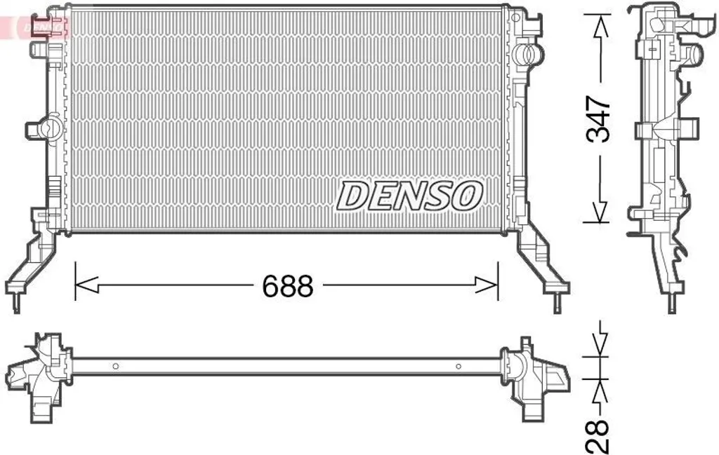 Radiateur DENSO DRM23039 en aluminium pour Laguna III haute qualité