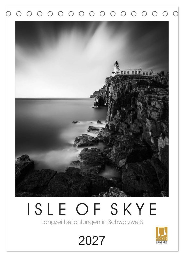 Isle of Skye - Langzeitbelichtungen in Schwarzweiß (Tischkalender 2027 DIN A5 hoch), CALVENDO Monatskalender