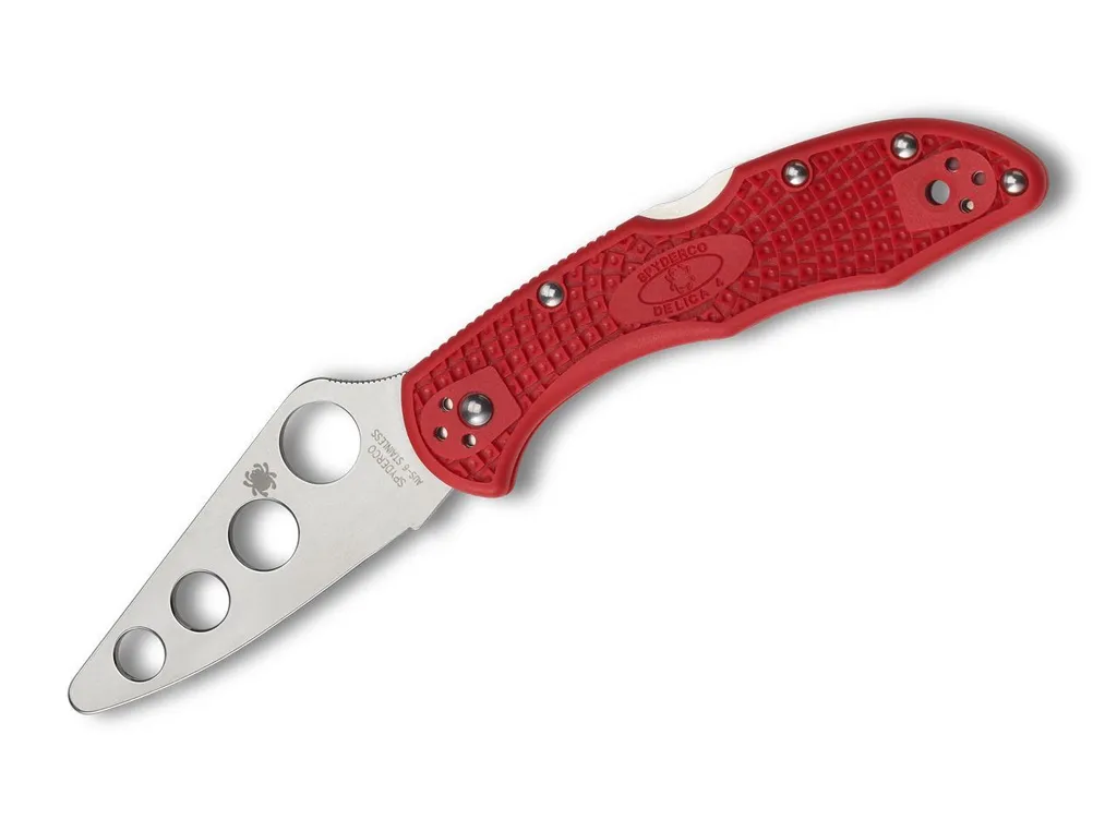Spyderco Delica 4 Trainer C11TR Lame Émoussée et Manche Rouge Ergonomique
