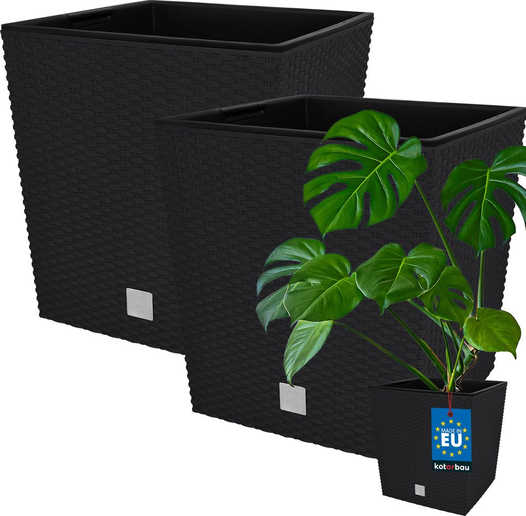 KOTARBAU® Set di 2 vasi da fiori 64 L in plastica antracite Immagine del prodotto 