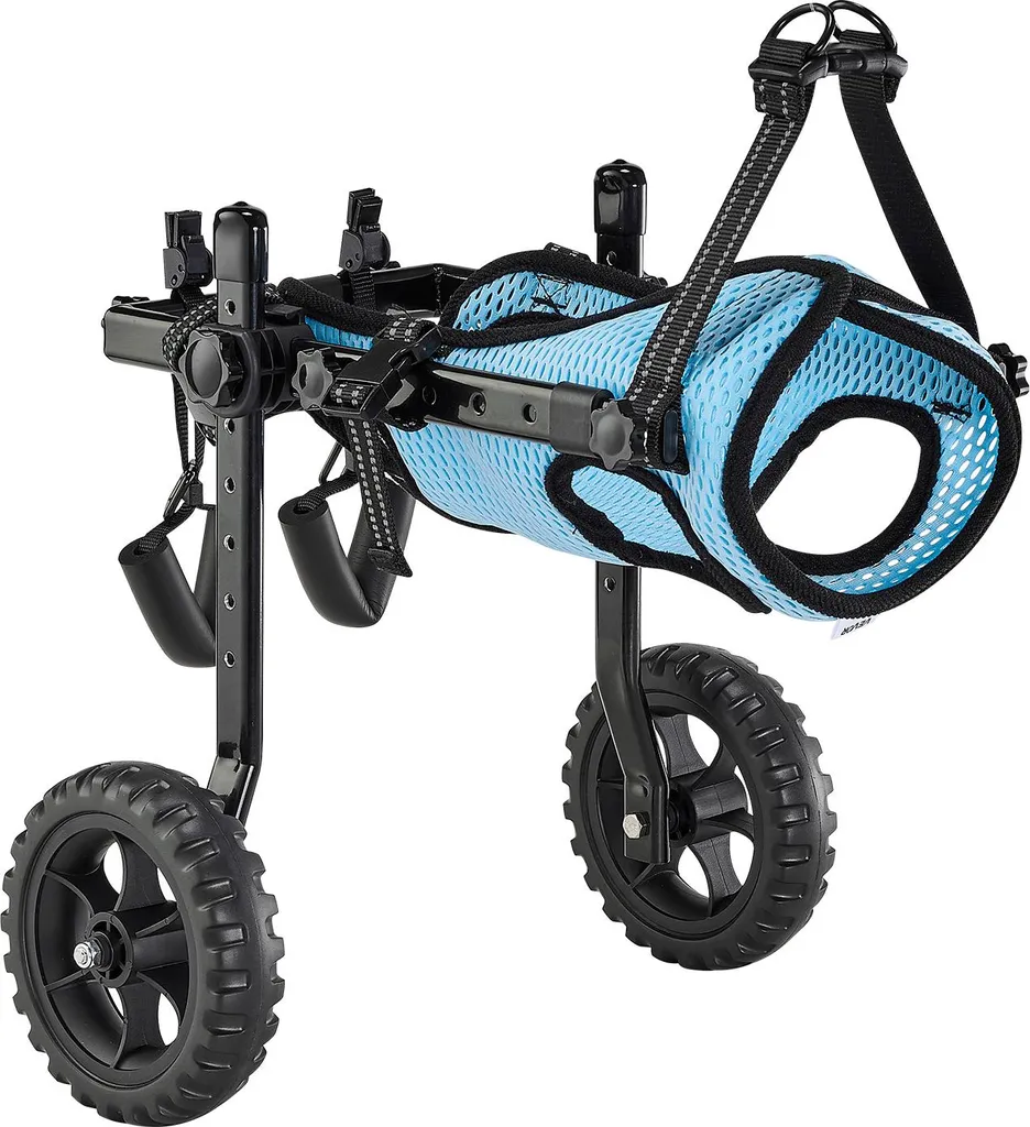 SucceBuy carrozzina per cani per le zampe posteriori, carrozzina regolabile per animali domestici, carrello leggero con ruote ammortizzate, supporto per cani disabili o feriti fino a 10 kg, taglia XS