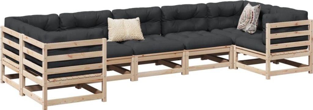 Maison Exclusive - 7-tlg. Garten-Sofagarnitur Massivholz Kiefer
