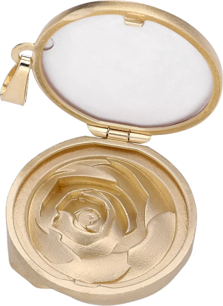 Collier Médaillon Rose Hypoallergénique Argent 925 Doré - Bijou Durable