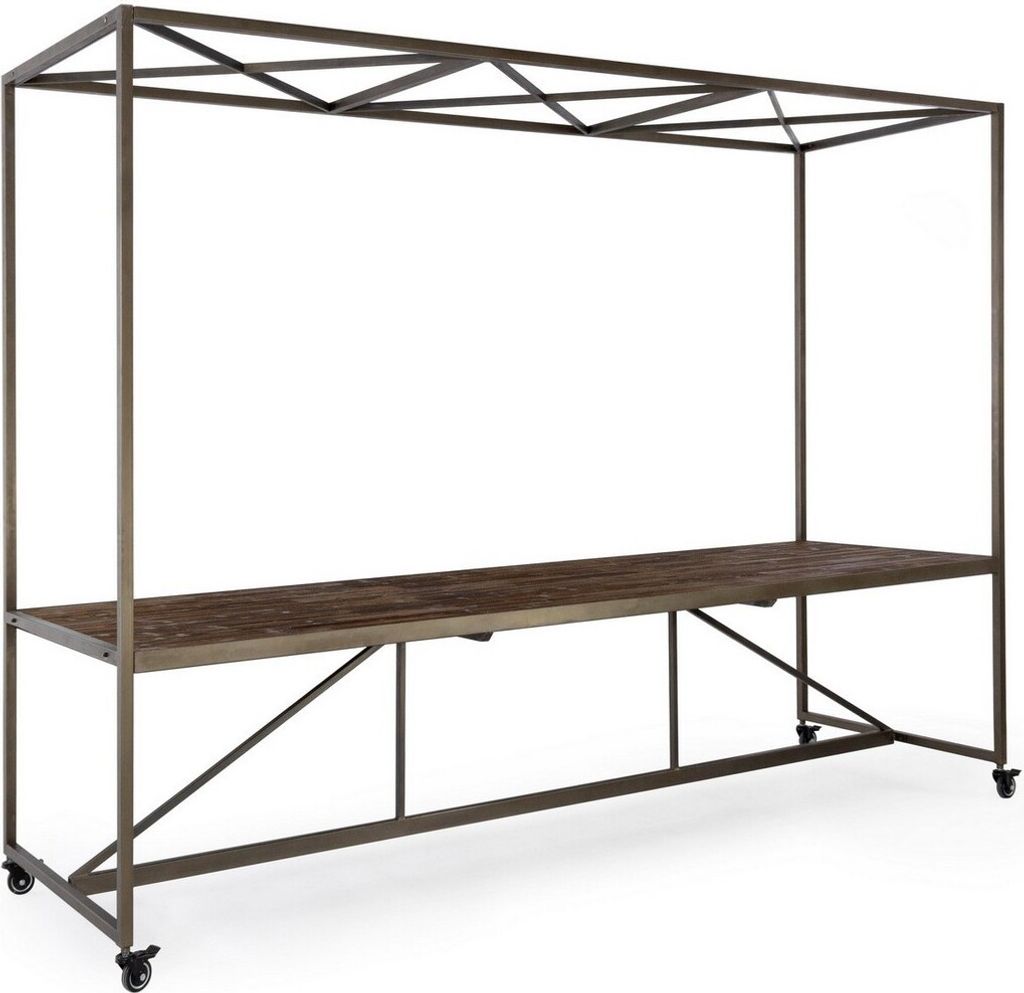 Tisch Ausstelltisch 310 x 90 x 210 cm Gestell aus Stahl Tischplatte aus Tanne