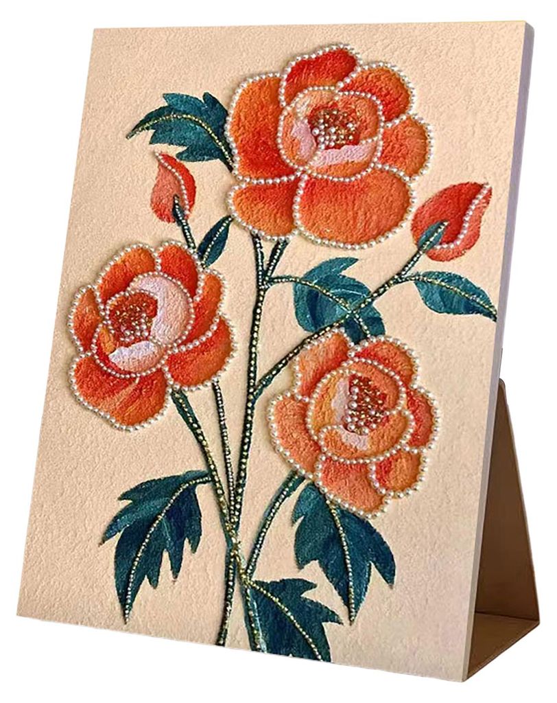DIY-Set mit Kunstperlen: 3D-Schmetterlingslandschaft-Mosaik zum Stressabbau für Erwachsene und Jugendliche. Vorgedruckte Leinwand mit Glitzerharz ...