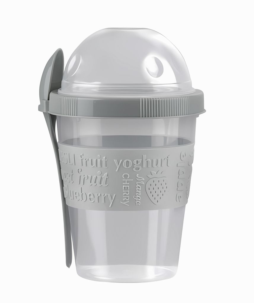 Aohyue Müslibecher 530ml + 330ml - Isolierter Edelstahl Becher Mit Löffel