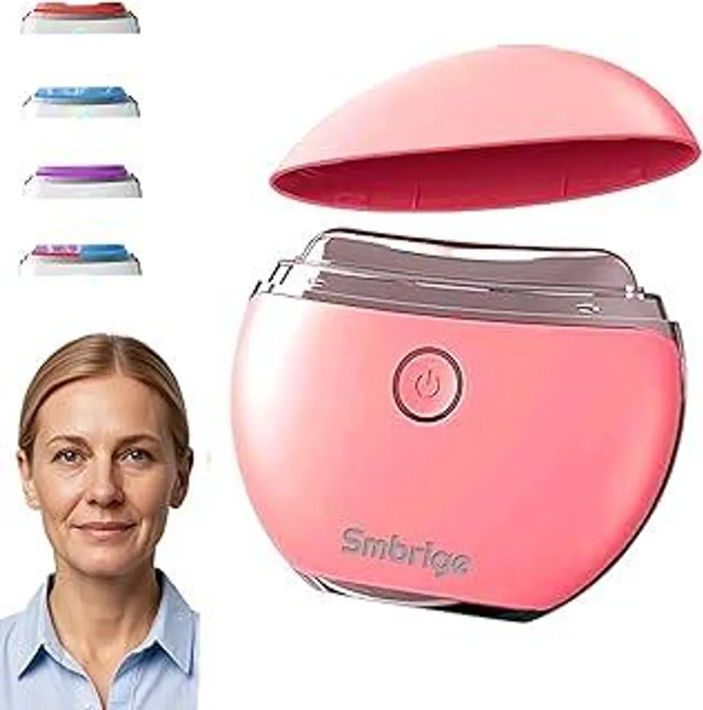 EMS Gua Sha Smbrige Massaggiatore facciale – 4 in 1 Modalità Anti-età Rassodante e lifting Massaggiatore facciale elettrico, Gua Sha elettrico Miglioramento quotidiano della pelle? Rosa rossa