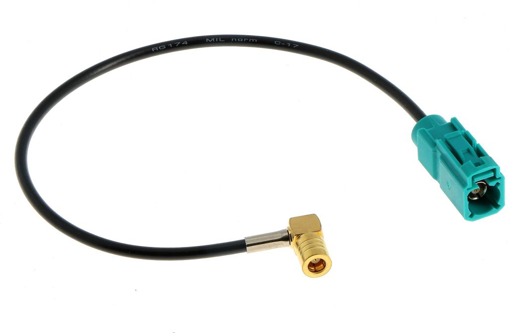 Antennenadapterkabel Fakra Buchse - SMB Buchse Winkel 90 Grad