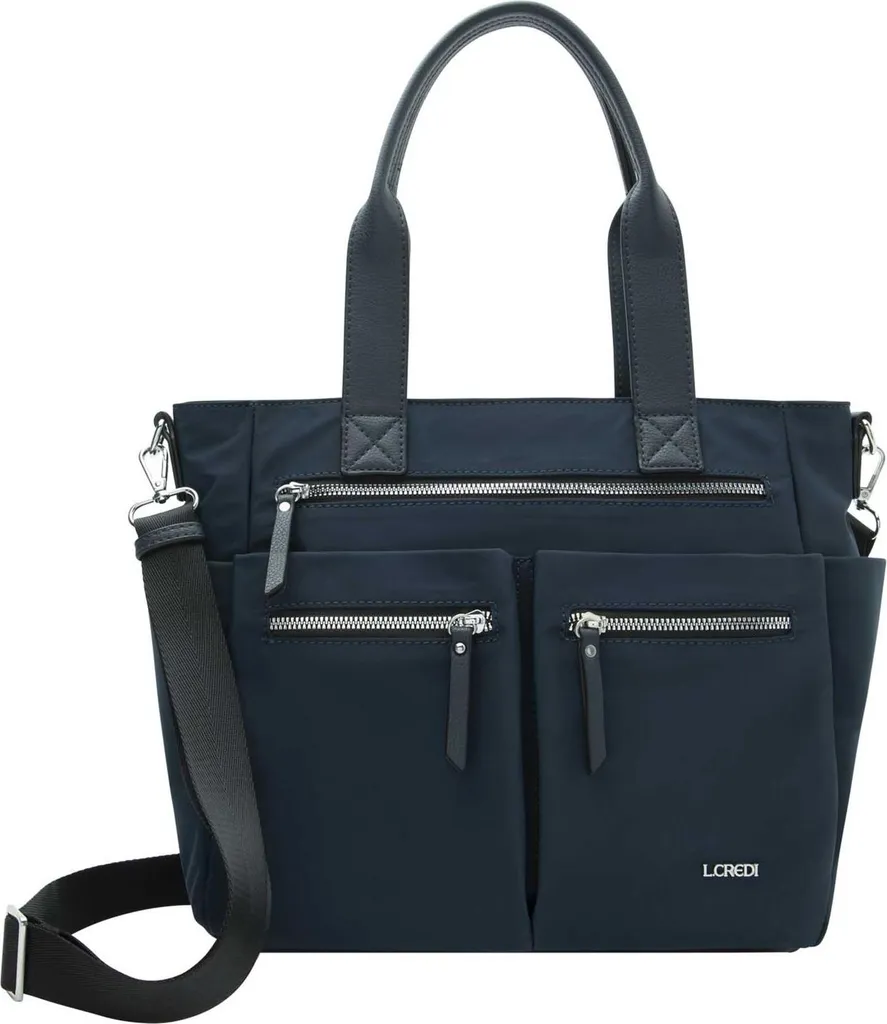 Grand sac à main cabas bleu marine pour femme L.CREDI Odeta Shopper chic