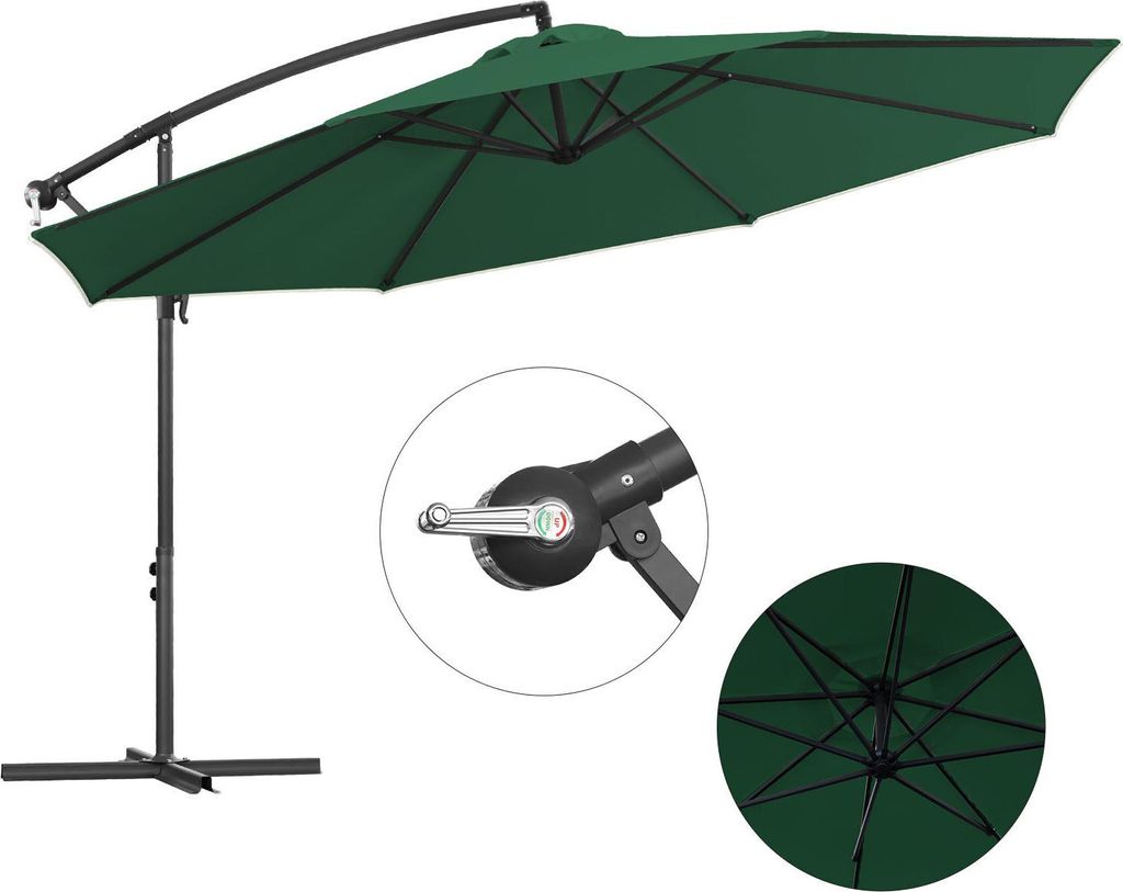 Faziango Sonnenschirm 3.5m Grün – Großzügiger Sonnenschutz für Garten & Rasenflächen