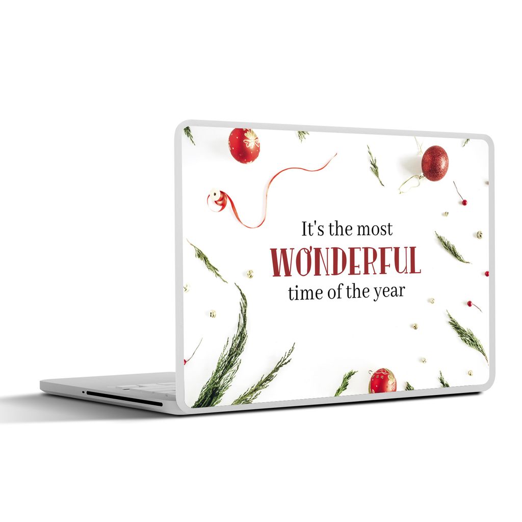 MuchoWow Laptop Aufkleber Sticker Cover Winter - Weihnachten - Zitat 31x22.5 cm - Laptop-Deko