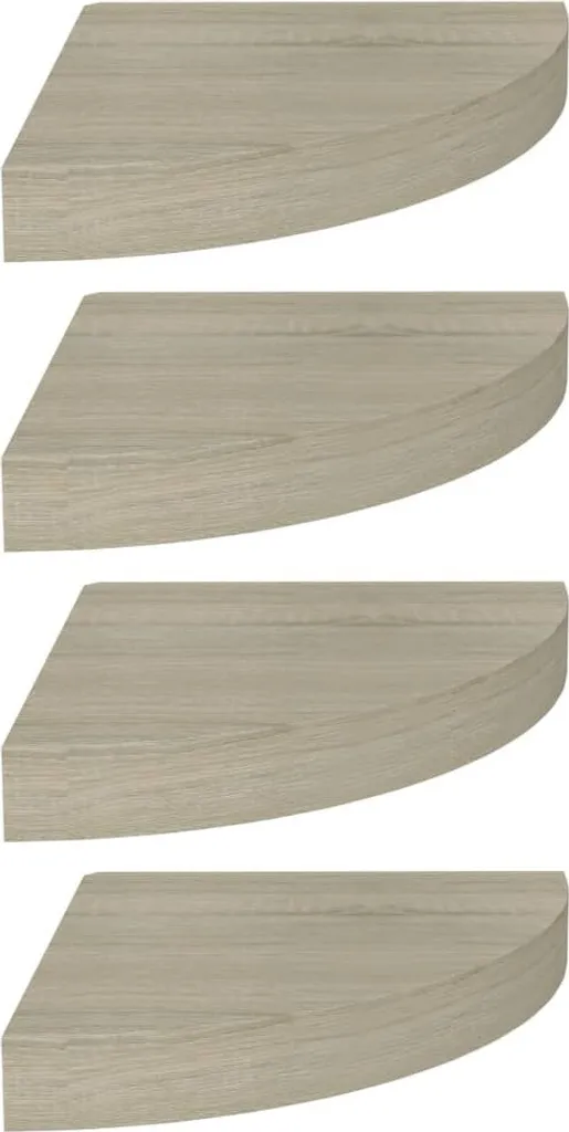 4 Mensole ad Angolo Rovere 25x25x3.8 cm - Offerta Set Arredo