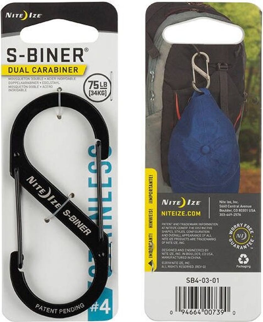 Karabinek Nite Ize S-Binerl Dual Cab. #4 Rostfrei
