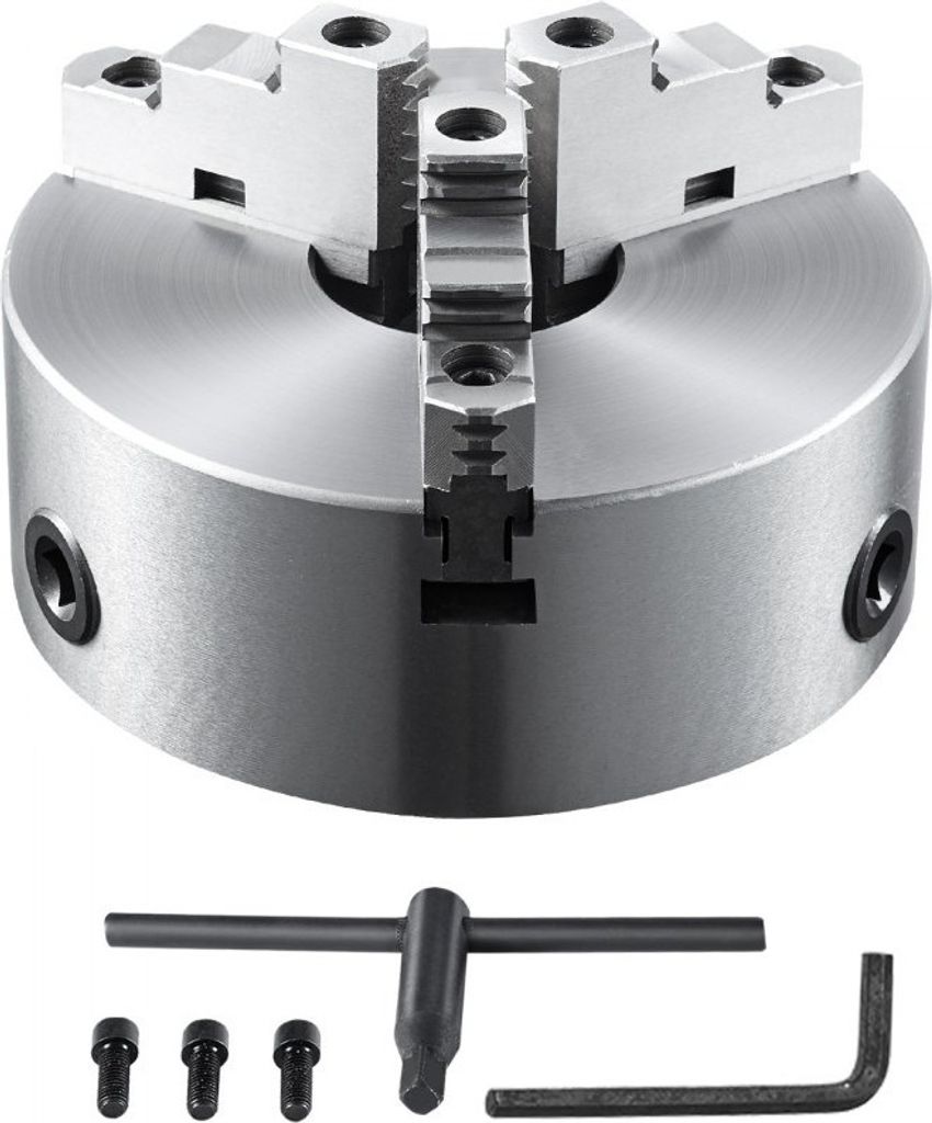 Drehbankfutter K11-200 200mm - Dreibackenfutter aus HT300-Material - Spannbereich 4–200mm - 3-Backen, 20Cr, ≥53HRC - φ65mm Bohrung - Selbstzen...