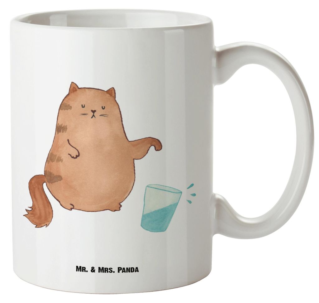 Mr. & Mrs. Panda XL Tasse Katze Wasserglas - Weiß - Geschenk, Wasser, weisse, Cats, Große Teetasse, Pott, jumbotasse, Haustier, Katzen, Keramikta...