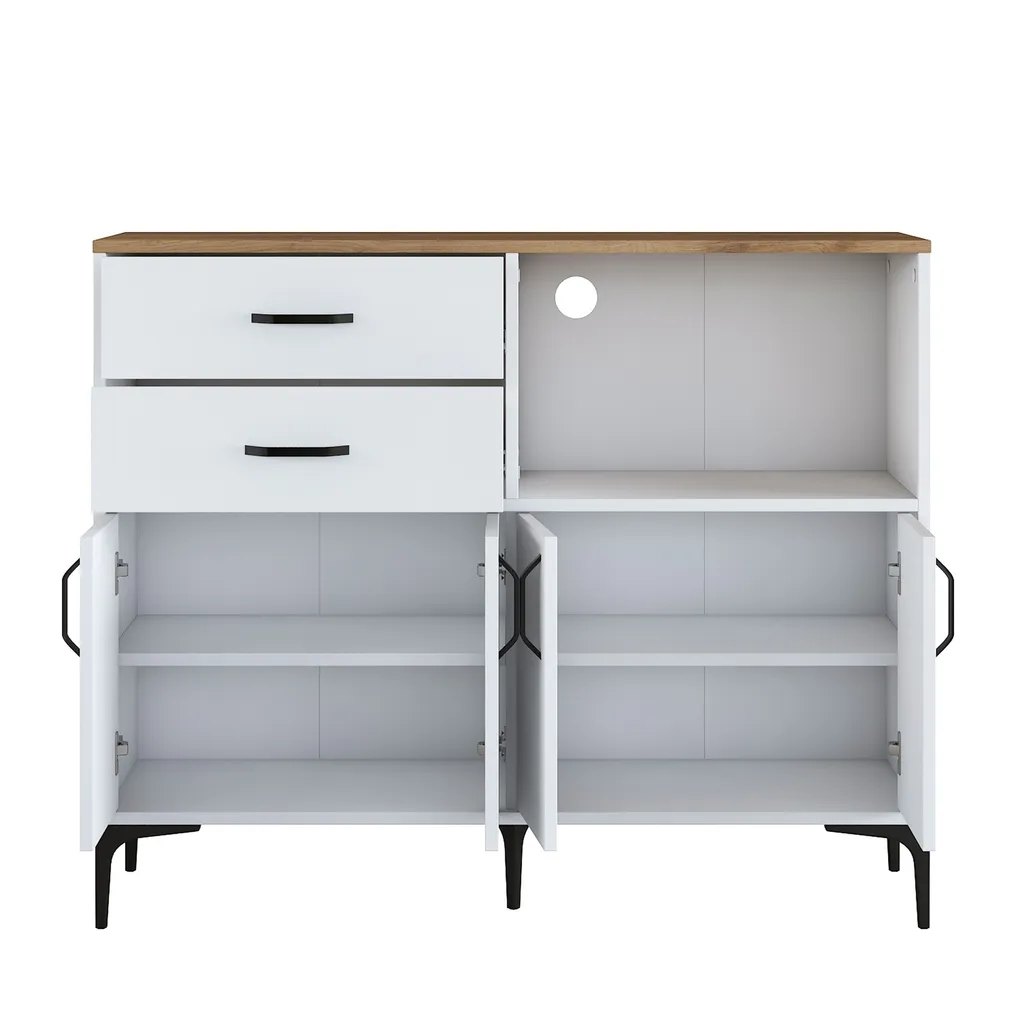 Buffet de Rangement Blanc 120 cm Armoire Multi-usage pour la Maison - 12