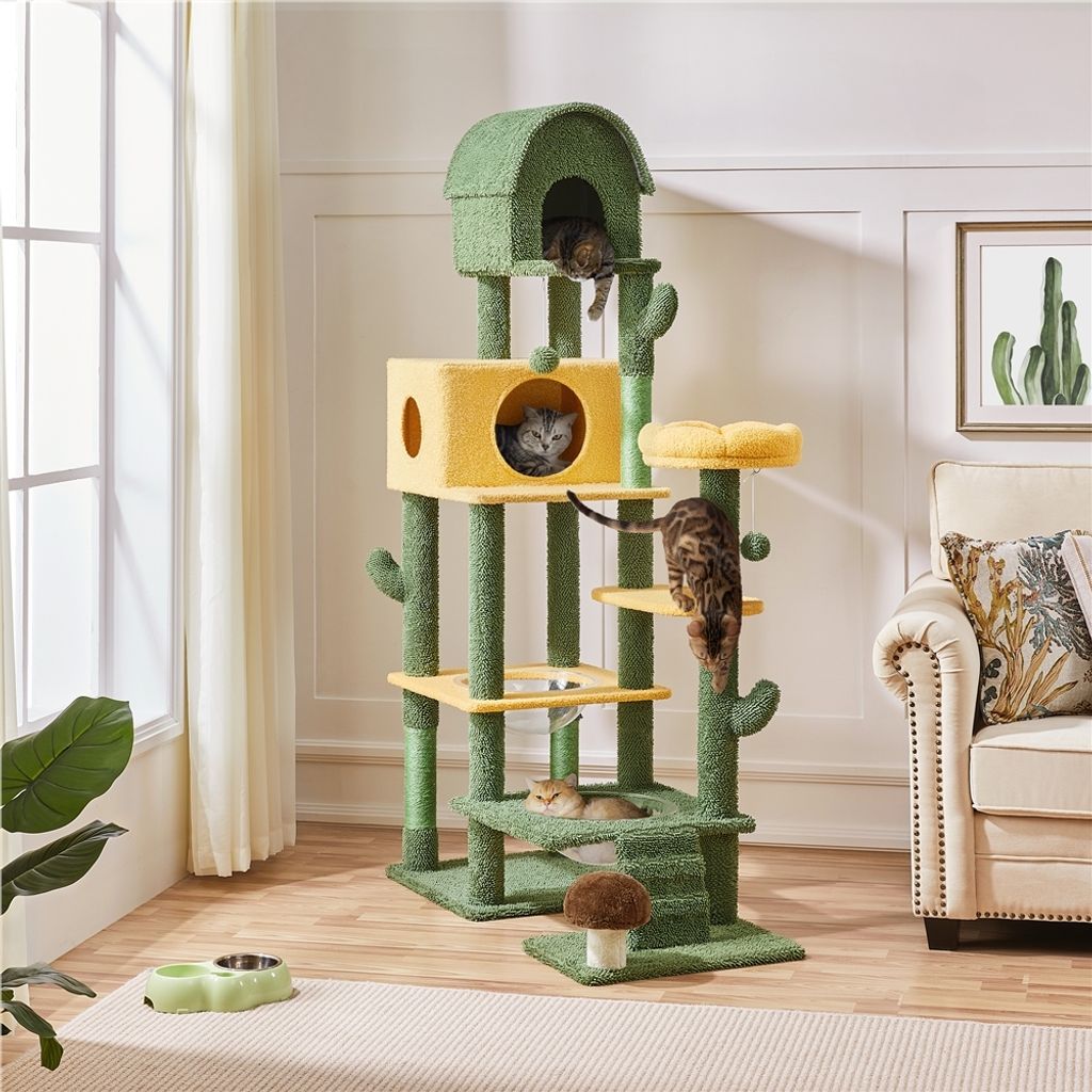 Yaheetech Kaktus Kratzbaum XXL deckenhoch, Stilvoller Produktbild 2