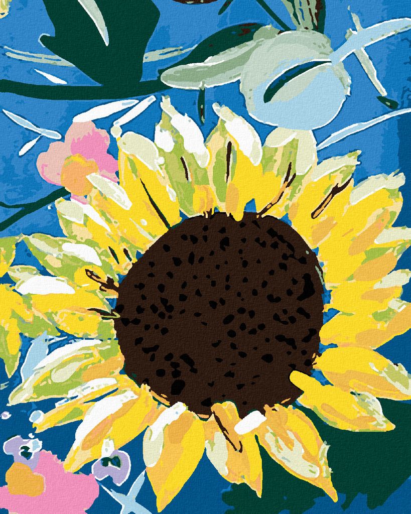 Zuty - Malen nach Zahlen - SONNENBLUMEN UND BLÄTTER Produktbild 