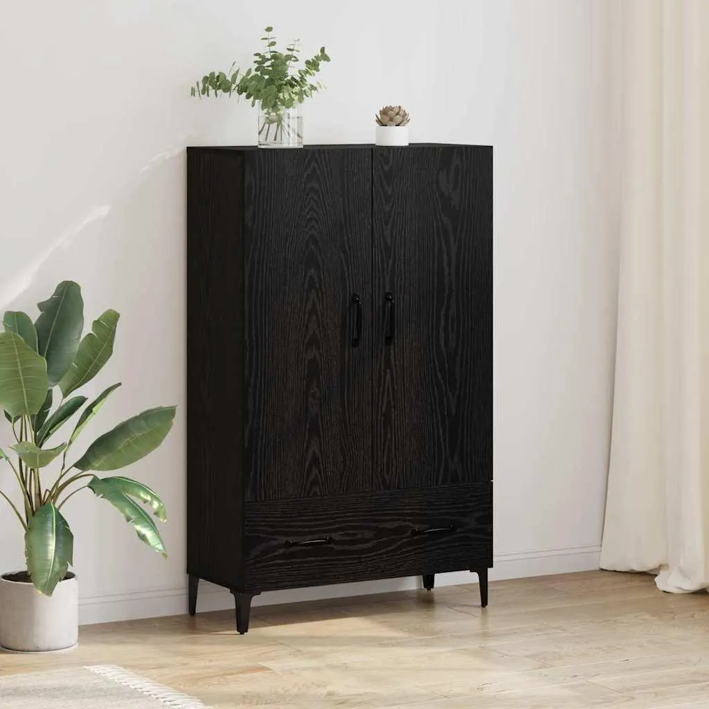 VidaXL Credenza In Legno Multistrato, Rovere Nero, 70x41x75 Cm, Con Ante, Per Soggiorno, Stabile E Facile Da Pulire